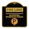 Signmission Fire Lane-No Stopping Standing or Parking W/ No Parking, Black & Gold Alum, 18" x 18", BG-1818-24001 A-DES-BG-1818-24001 - alternate 1
